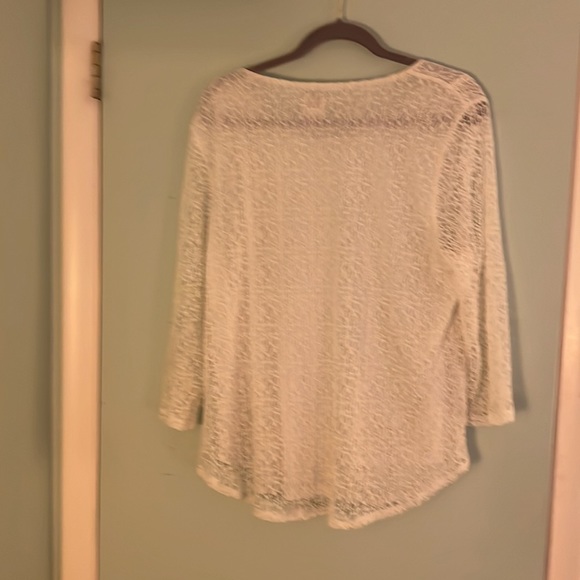 Chicos size 3 creamy color lace top with lining underneath. Gently used. - Picture 5 of 5
